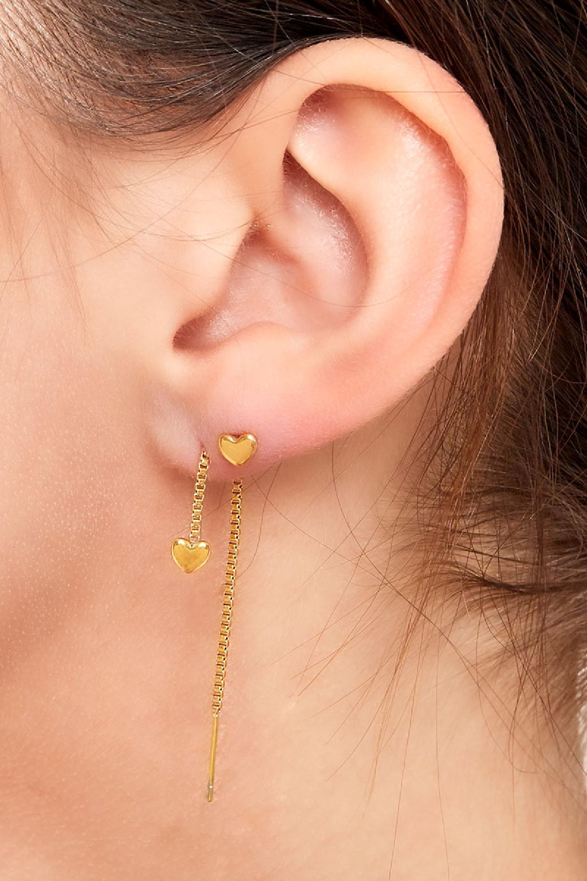 Stud örhängen - Hjärta