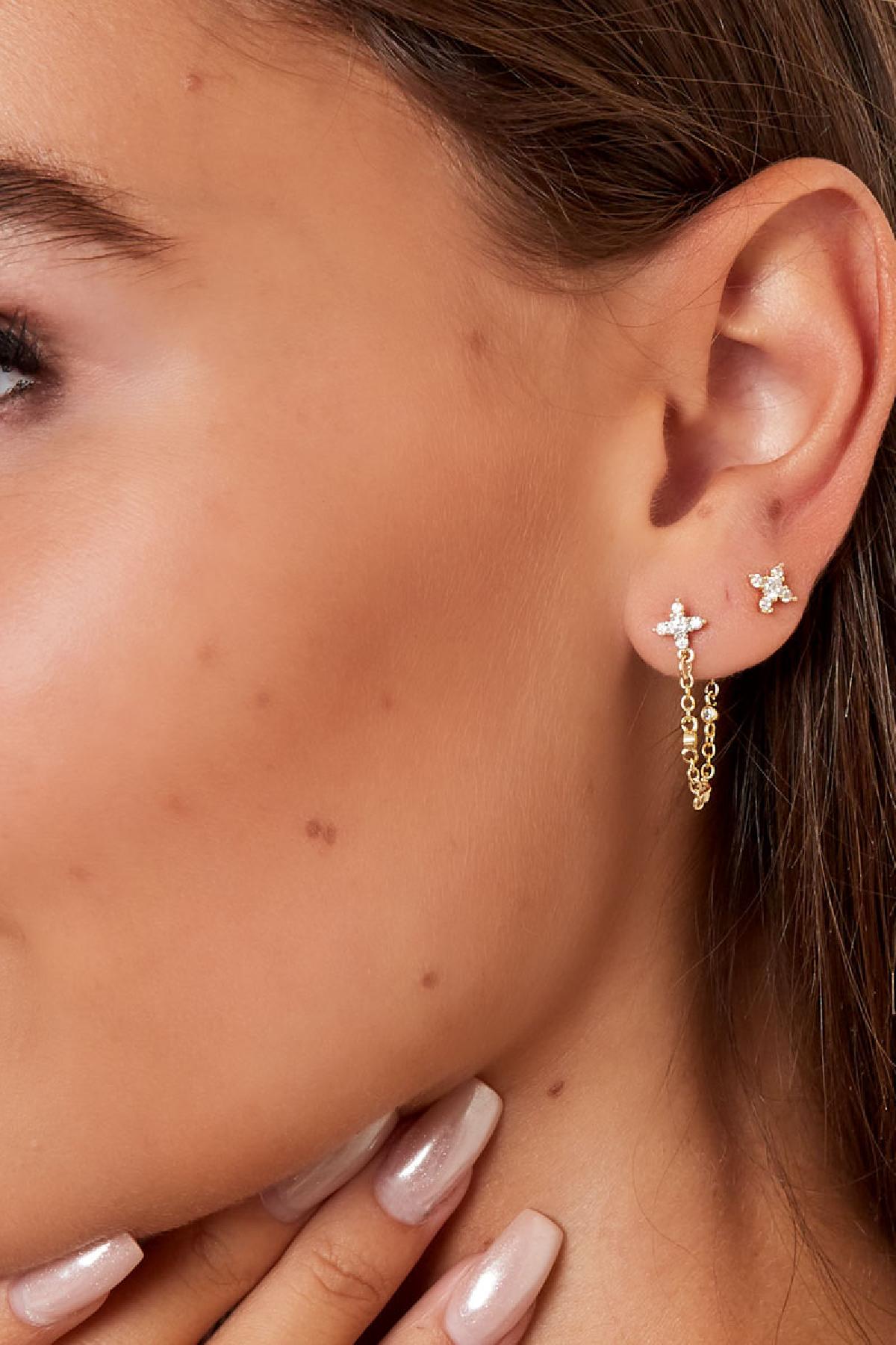 Stud örhängen - Star med stenar