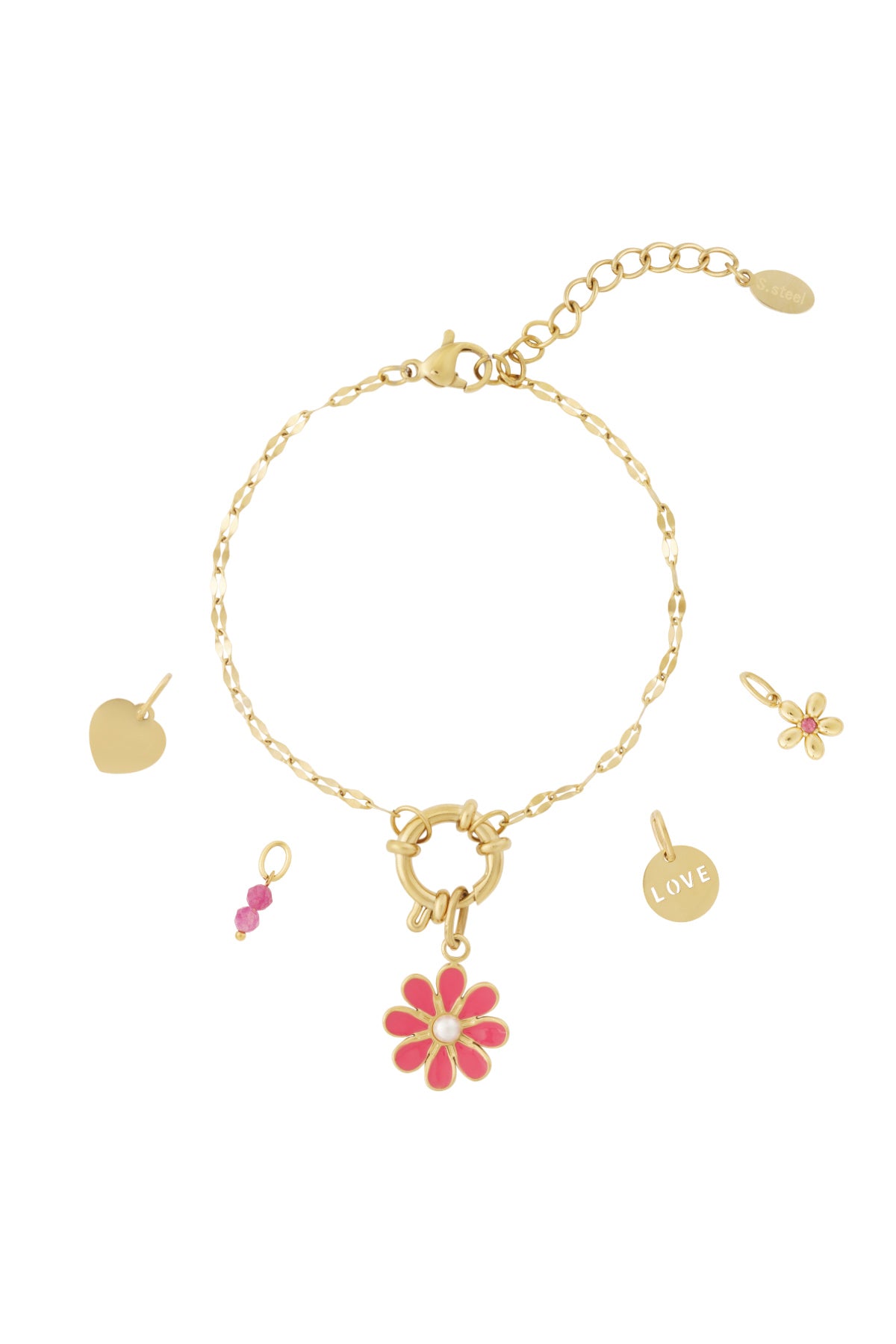 DIY Armband med röd blomma